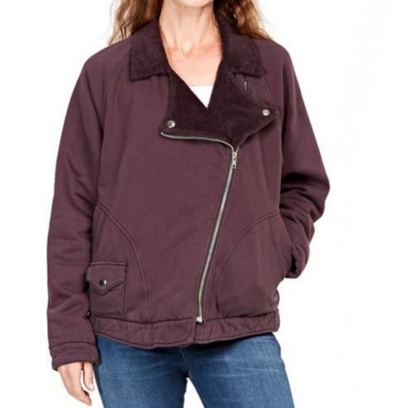 Prairie Underground Purple Oversized Moto Jacket S - Picture 1 of 7